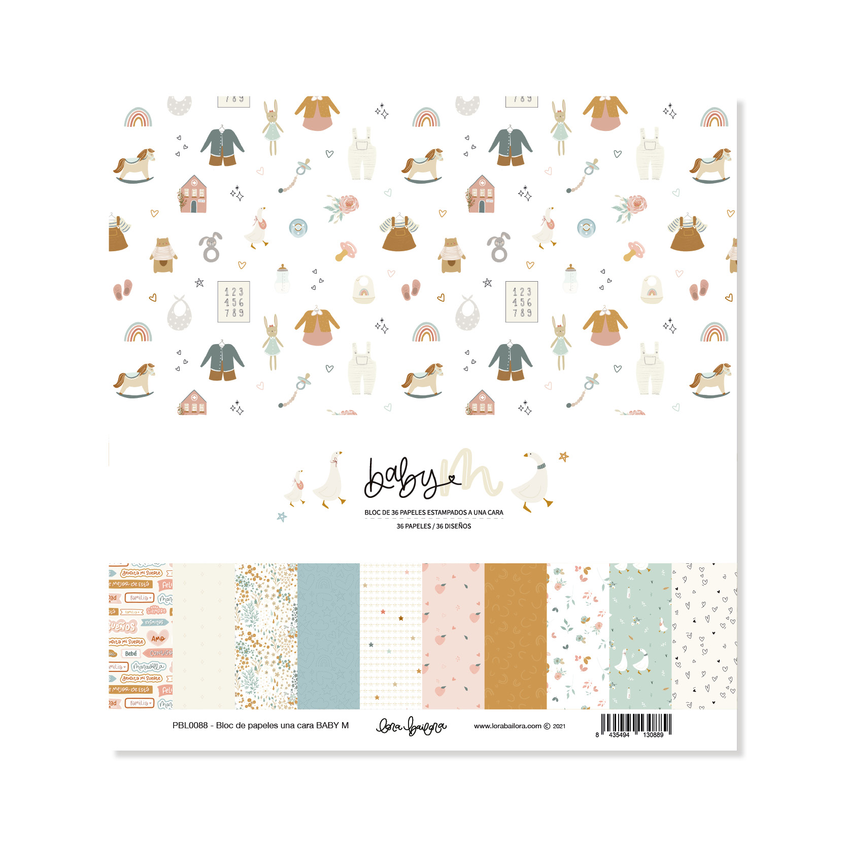Colección Baby M Lora Bailora de 36 papeles una cara de 30,5×30,5 cm